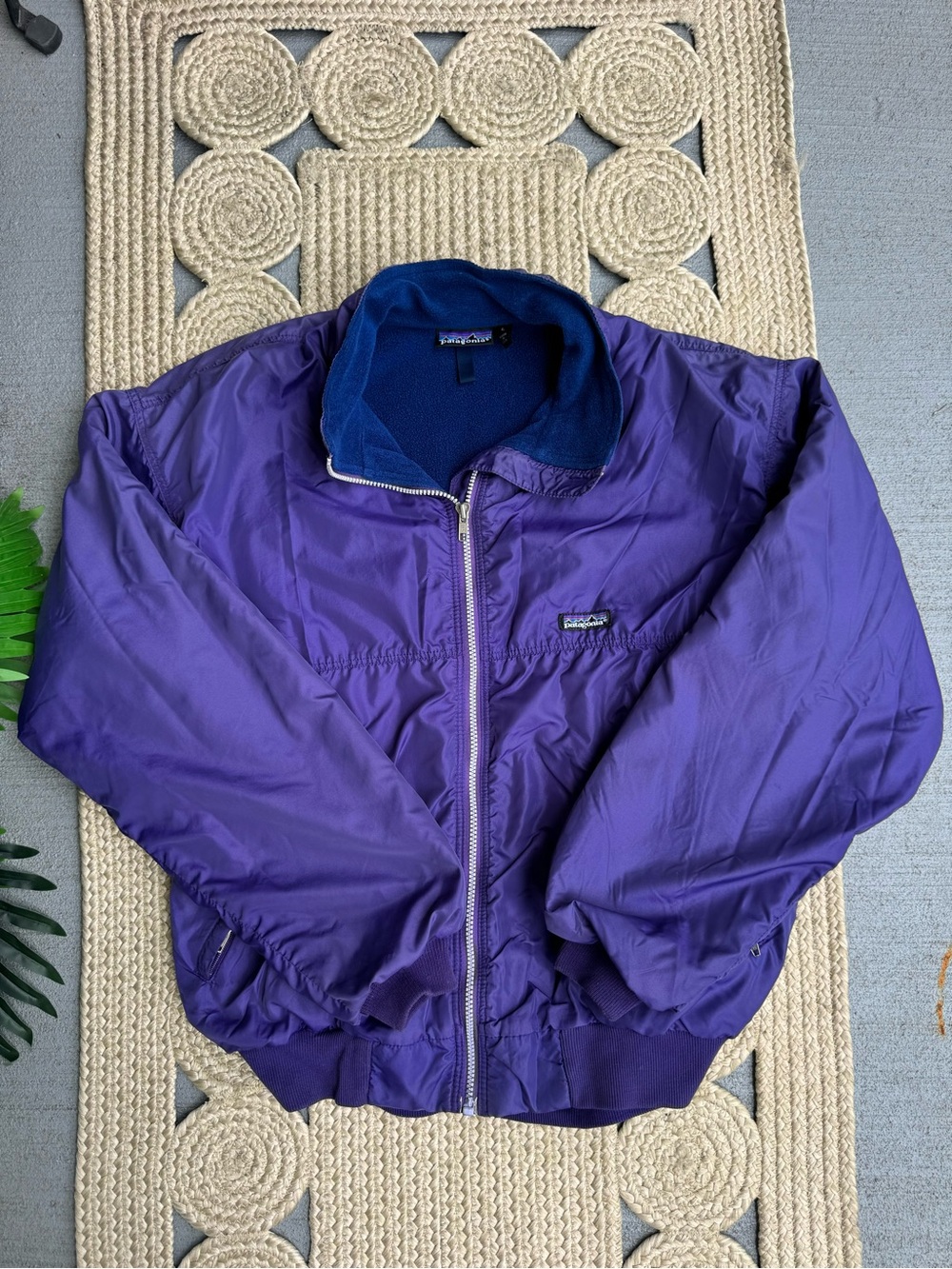 Vintage Patagonia Purple Nylon Capilene Lined Full Zip Jacket Size L